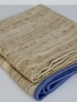 Cobertor tecido, camelo c/ borda azul