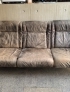 Sofa, triple, leather, brown - Lissy